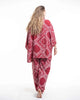 Unisex Patchwork Paisley Lounge Set in Red