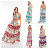 Wholesale Assorted set of 5 Elephant Dreams Crop Top and Long Skirt - $70.00