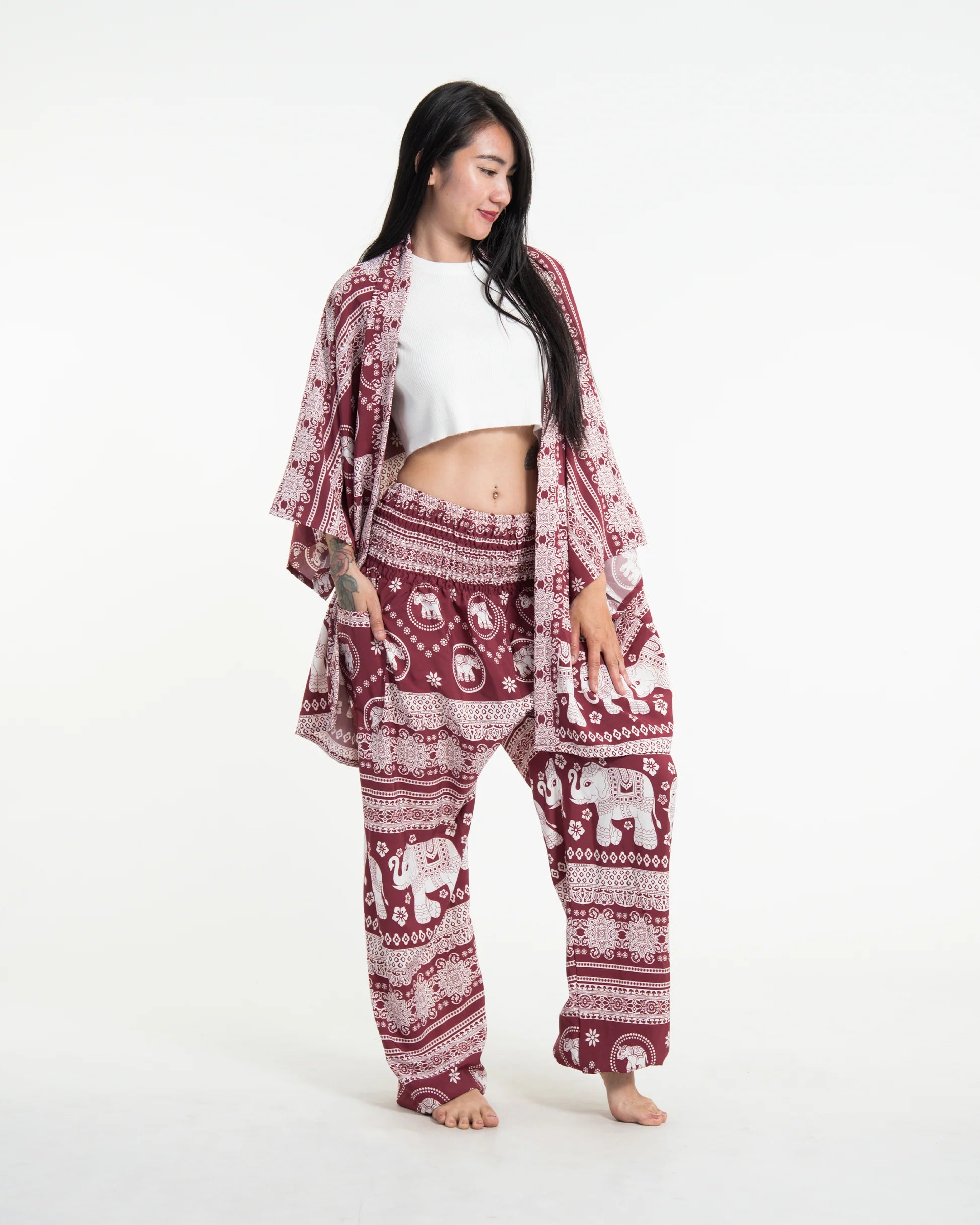 Unisex Parade Elephant Lounge Set in Red