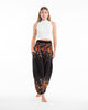 Floral Unisex Harem Pants in Black