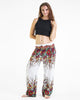 Floral Unisex Harem Pants in White