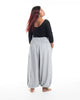 Plus Size Solid Color Unisex Harem Pants in Light Gray
