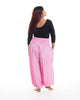 Plus Size Solid Color Unisex Harem Pants in Light Pink