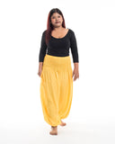 Wholesale Plus Size Solid Color Unisex Harem Pants in Light Yellow - $12.40