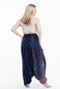 Peacock Feathers Drop Crotch Harem Pants in Blue