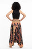 Peacock Paisley Drop Crotch Harem Pants in Black