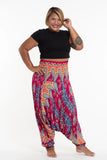 Wholesale Plus Size Peacock Paisley 2-in-1 Jumpsuit Harem Pants in Pink - $14.00