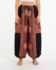 Two Tone Thai Hill Tribe Fabric Unisex Cotton Pants in Brick