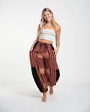 Wholesale Two Tone Thai Hill Tribe Fabric Unisex Cotton Pants in Brick - $14.00