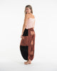 Two Tone Thai Hill Tribe Fabric Unisex Cotton Pants in Brick