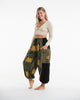 Two Tone Thai Hill Tribe Fabric Unisex Cotton Pants in Green