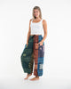 Two Tone Thai Hill Tribe Fabric Unisex Cotton Pants in Multi