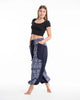 Unisex Two Tone Traditional Prints Cotton Pants in Navy