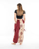 Unisex Two Tone Om Prints Cotton Pants in Cream and Red