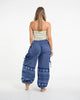 Unisex Hill Tribe Cotton Elephant Pants in Blue