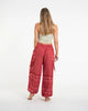 Unisex Hill Tribe Cotton Elephant Pants in Red