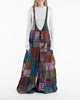 Baggy Style Patchwork Stonewash Overall in Multi Black