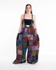 Baggy Style Patchwork Stonewash Overall in Multi Black