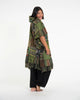 Unisex Patchwork Stonewash Hooded Poncho in Green
