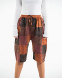 Wholesale Unisex Patchwork Stone Washed Cargo Cotton Shorts in Brown 01 - $15.00