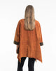 Unisex Patchwork Stonewashed Tunic Top in Orange