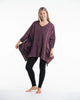 Unisex Patchwork Stonewashed Tunic Top in Purple