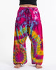 Unisex Tie Dye Cotton Harem Pants in Pink