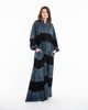 Tie Dye Long Sleeve Maxi Dress in Blue Gray