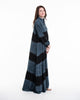 Tie Dye Long Sleeve Maxi Dress in Blue Gray