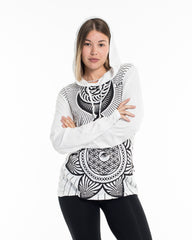 Sure Design Unisex Sacred Geometry Mandala Hoodie White