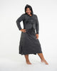Sure Design Womens Tree Of Life Long Sleeve Hoodie Dress Black L/XL