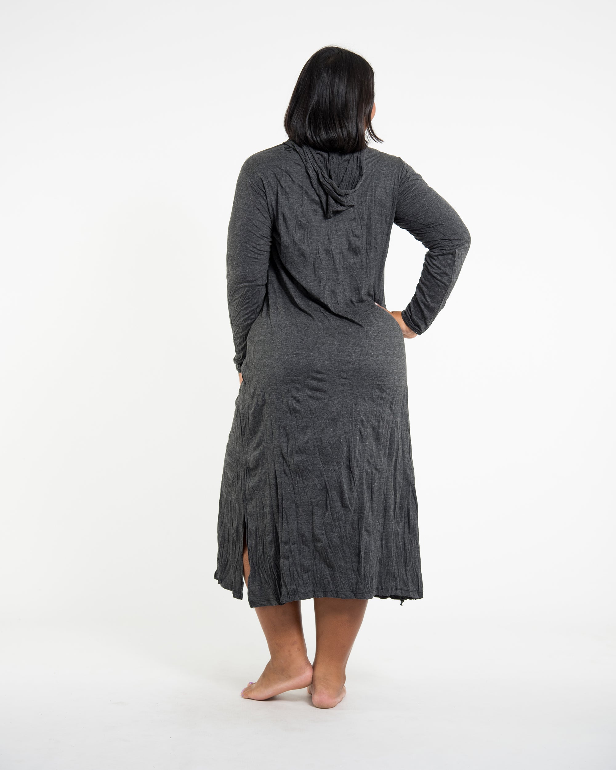 Sure Design Womens Tree Of Life Long Sleeve Hoodie Dress Black L/XL