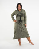 Wholesale Sure Design Womens Tree Of Life Long Sleeve Hoodie Dress Green L/XL - $14.50