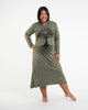 Sure Design Womens Tree Of Life Long Sleeve Hoodie Dress Green L/XL