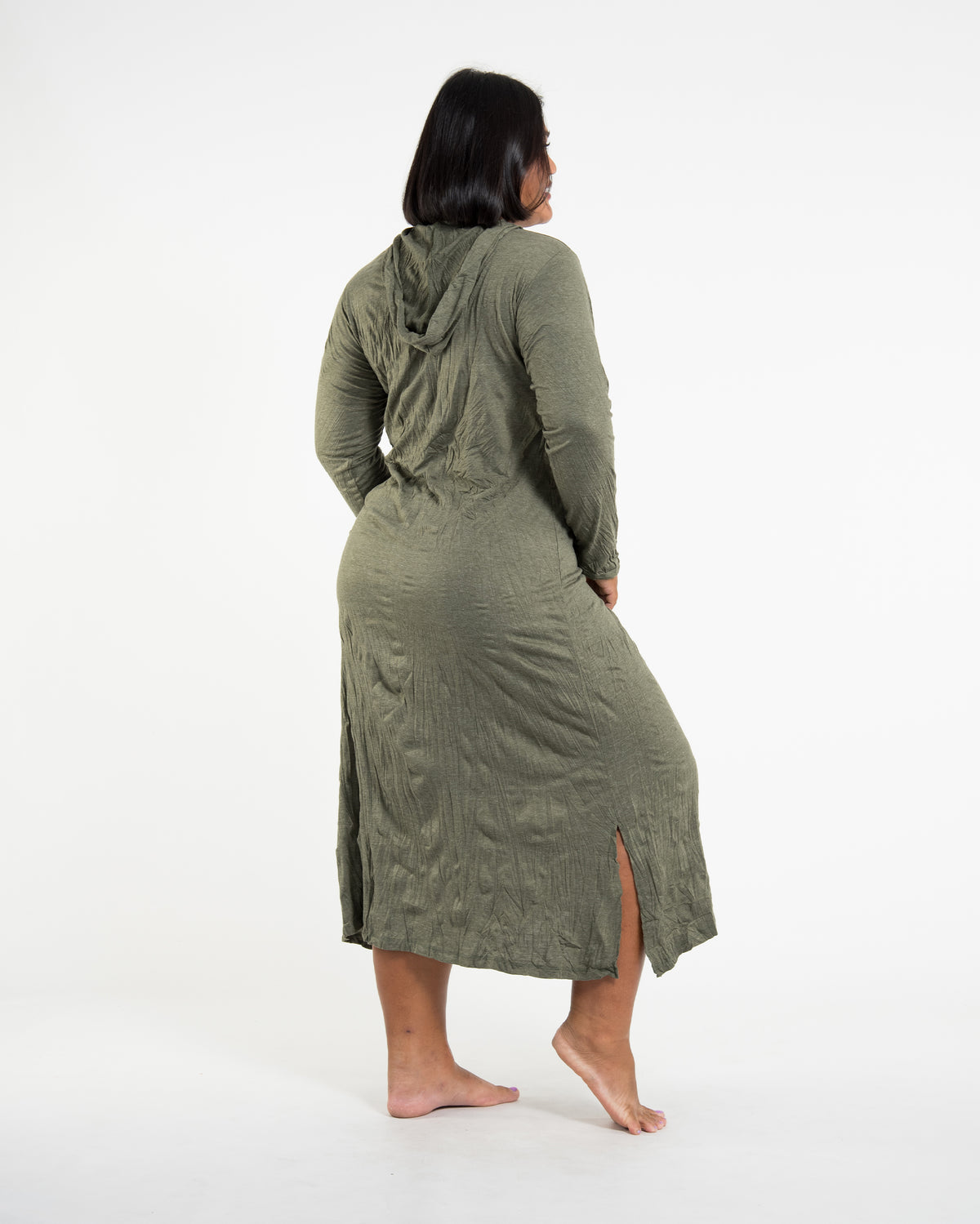Sure Design Womens Tree Of Life Long Sleeve Hoodie Dress Green L/XL