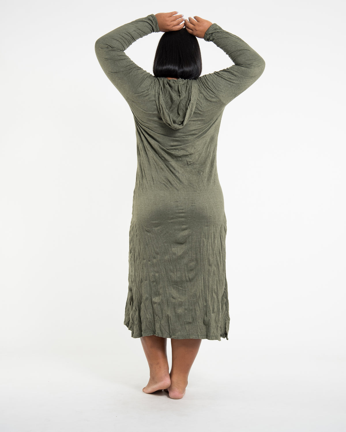 Sure Design Womens Tree Of Life Long Sleeve Hoodie Dress Green L/XL