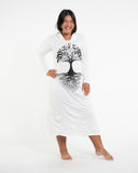 Wholesale Sure Design Womens Tree Of Life Long Sleeve Hoodie Dress White L/XL - $14.50