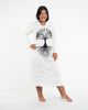 Sure Design Womens Tree Of Life Long Sleeve Hoodie Dress White L/XL