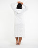 Sure Design Womens Tree Of Life Long Sleeve Hoodie Dress White L/XL