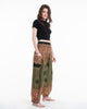 Geometric Mandalas Unisex Harem Pants in Olive