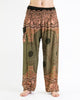 Geometric Mandalas Unisex Harem Pants in Olive