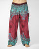 Geometric Mandalas Unisex Harem Pants in Red