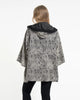 Unisex Paisley Print Cotton Hoodie Kimono Cardigan in Black