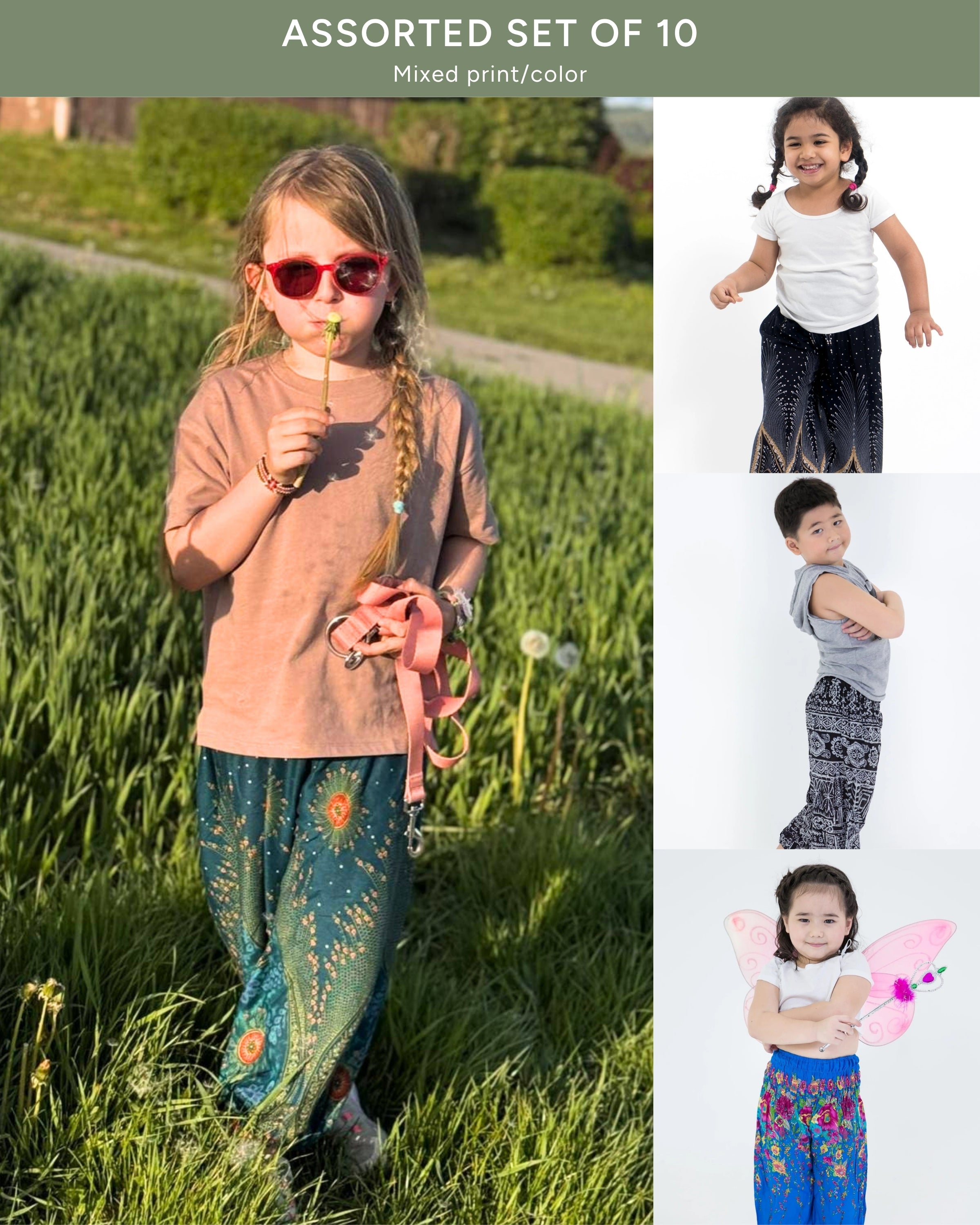 Assorted set of 10 Kids Harem Pants
