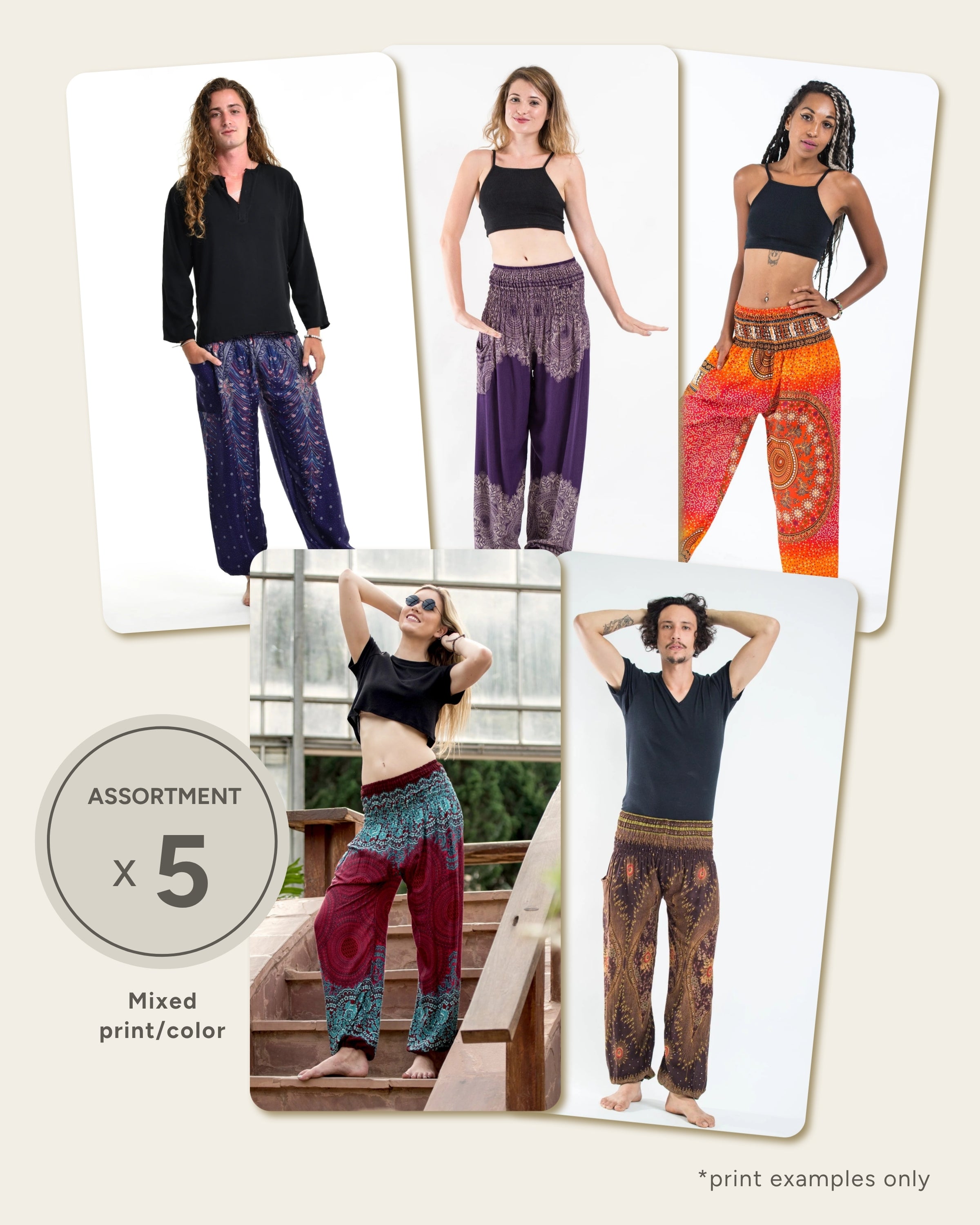 Assorted set of 5 Thai High Crotch Harem Pants BESTSELLER