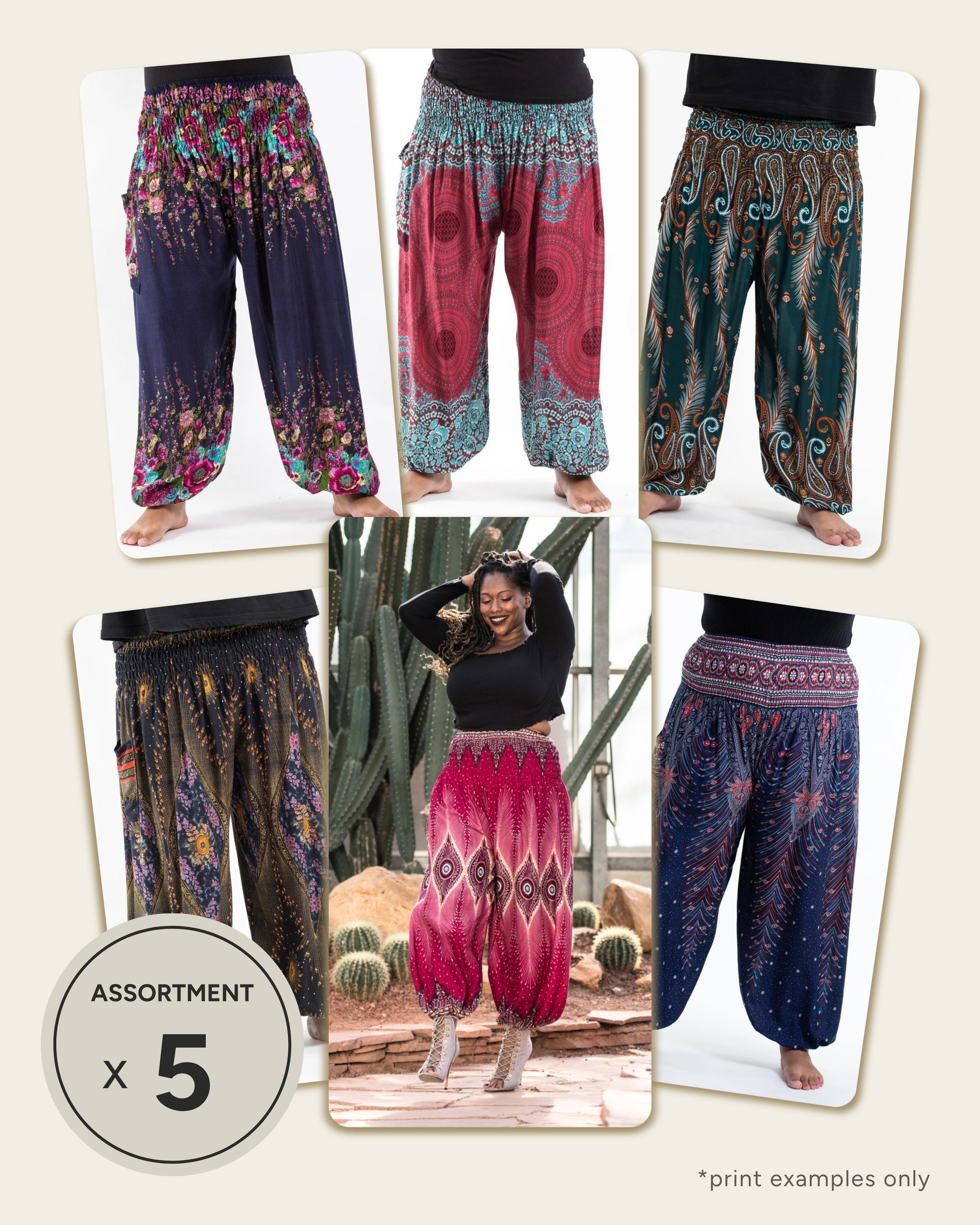 Assorted set of 5 Plus Size Thai High Crotch Harem Pants BESTSELLER