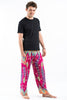 Peacock Paisley Unisex Harem Pants in Pink
