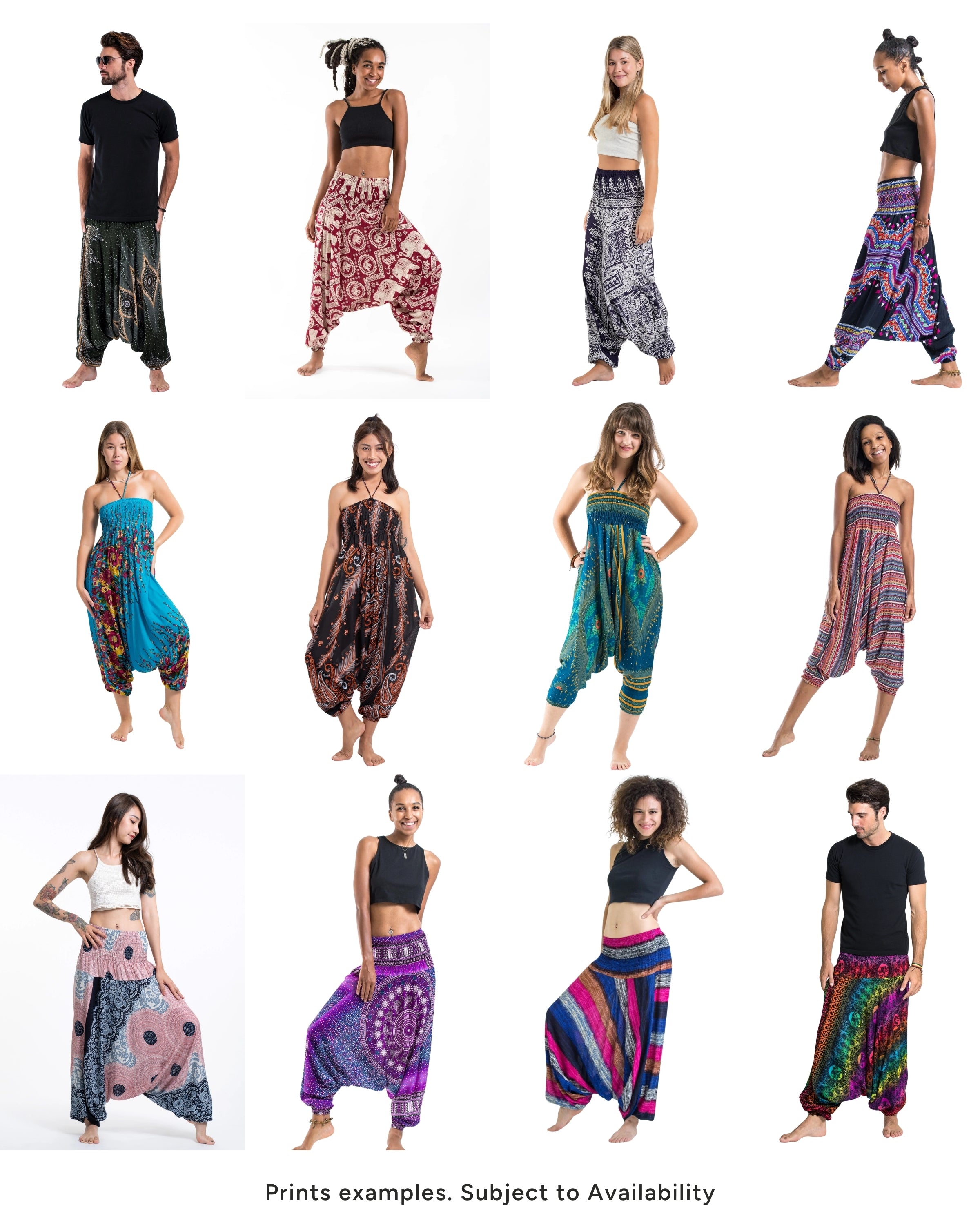 Assorted set of 10 Thai Jumpsuit Low Crotch Harem Pants BESTSELLER