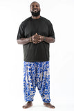 Wholesale Plus Size Imperial Elephant 2-in-1 Jumpsuit Elephant Pants in Blue - $14.00