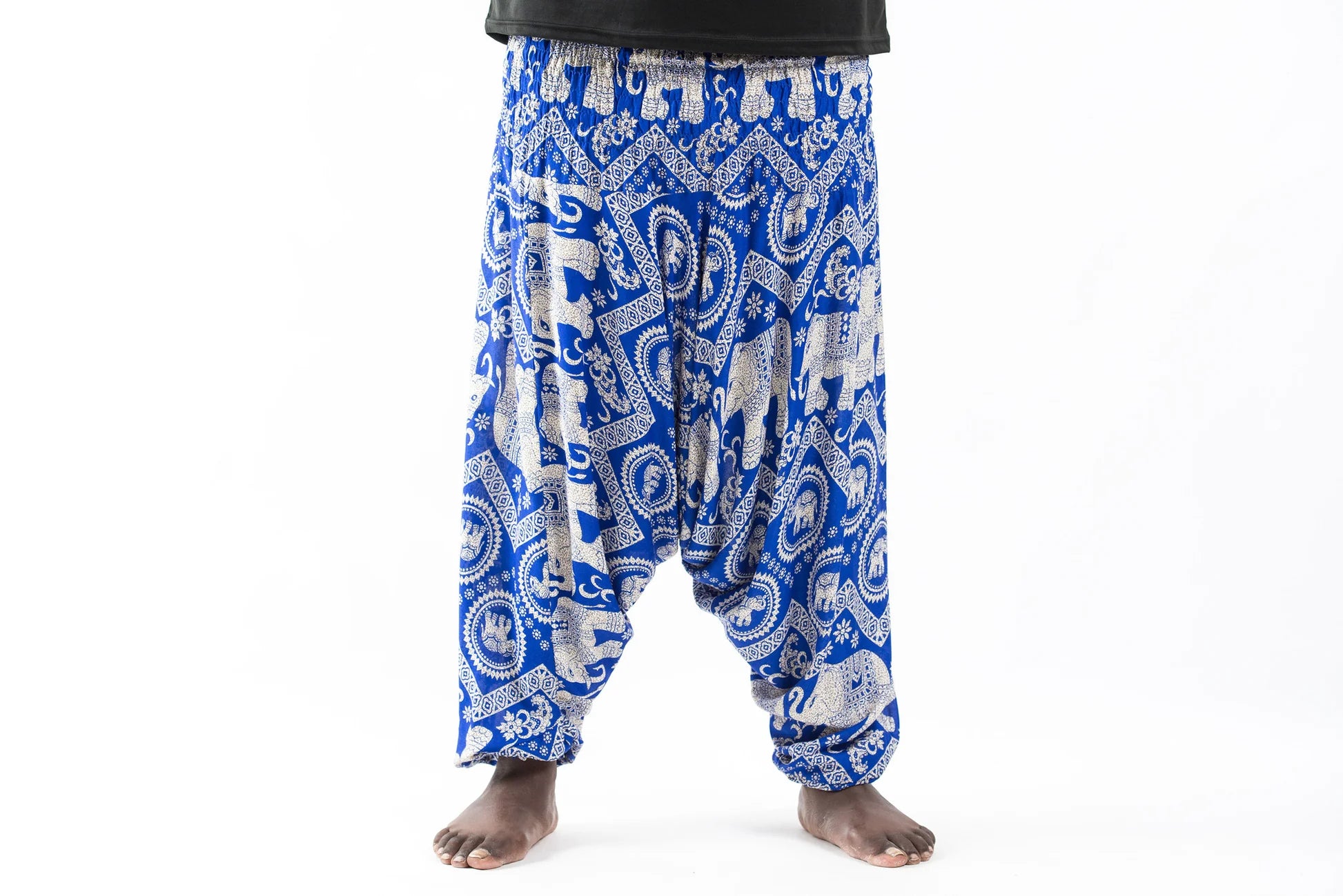Plus Size Imperial Elephant 2-in-1 Jumpsuit Elephant Pants in Blue